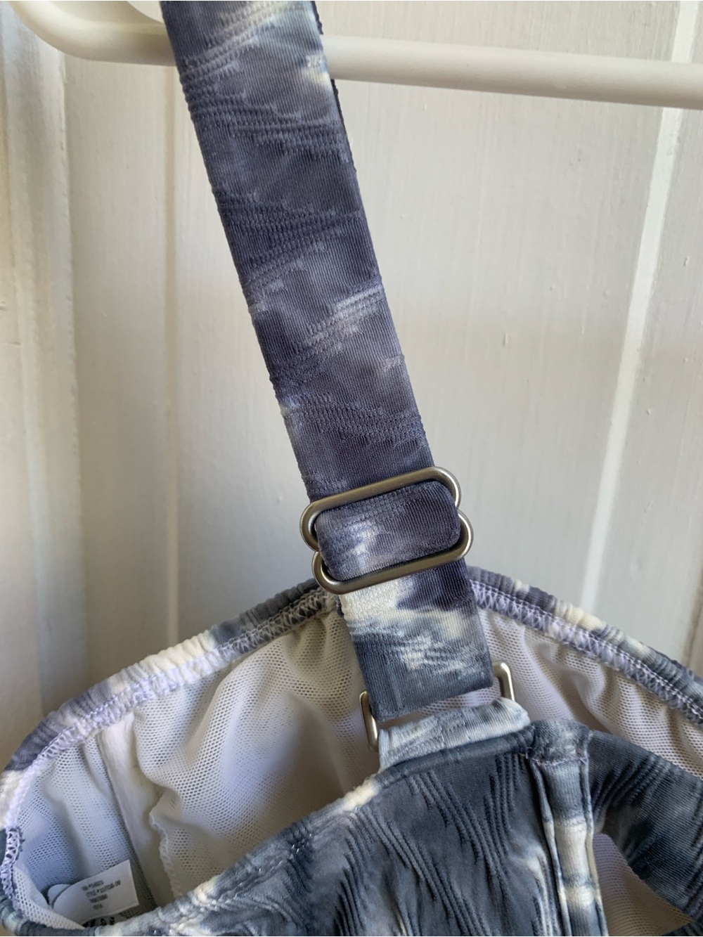 Athleta Tie-Dye Navy and White Bikini Set Top 40 DD Bottoms XL - Picture 4 of 11
